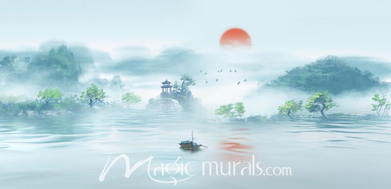 Modern Abstract Chinese Ink Wash Landscape 3017 Wallpaper Wall Mural