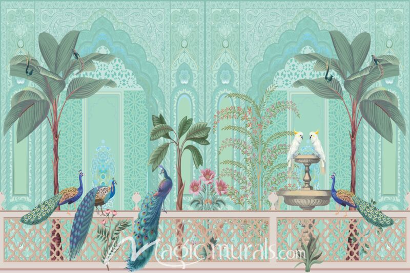 Palace Garden and Birds 2129 Wallpaper Wall Mural