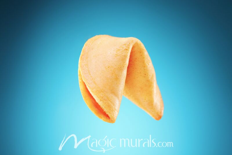 Fortune Cookie on Blue Wallpaper Wall Mural