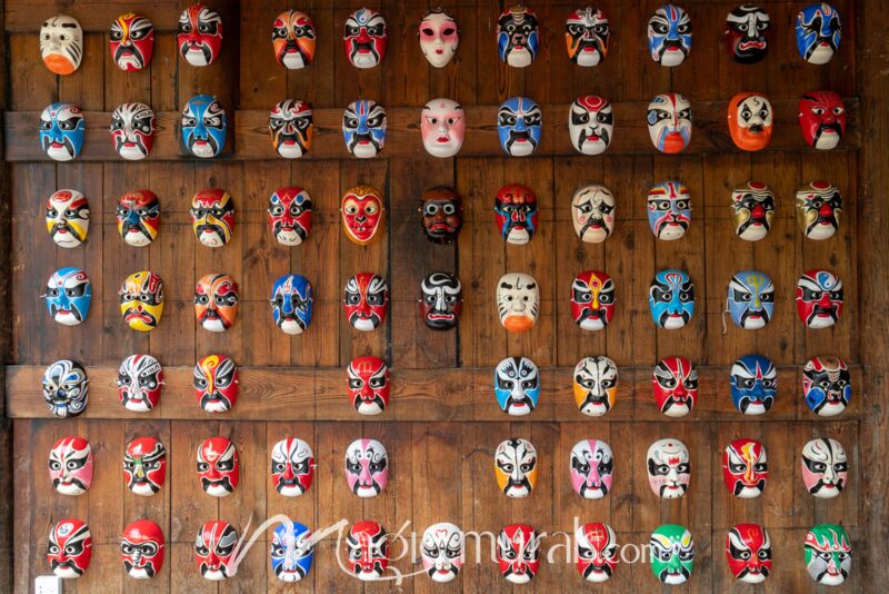 Theatrical Chinese Masks 7570 Wallpaper Wall Mural