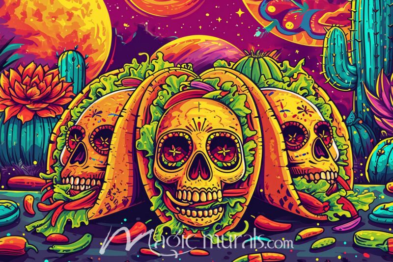 Sugar Skull Tacos 8943 Wallpaper Wall Mural