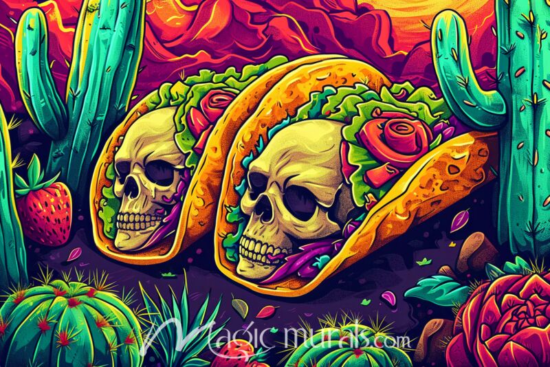 Sugar Skull Tacos 0321 Wallpaper Wall Mural