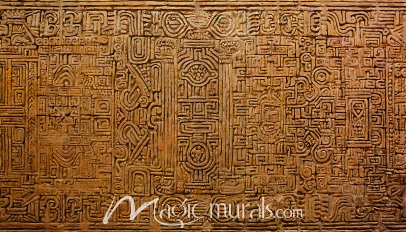 Mayan Inspired Glyphs Wallpaper Wall Mural