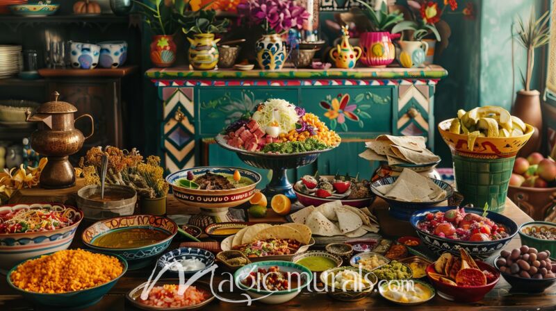 Mexican Buffet 9226 Wallpaper Wall Mural