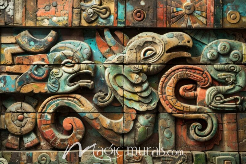 Mayan-Inspired Carving 9893 Wallpaper Wall Mural