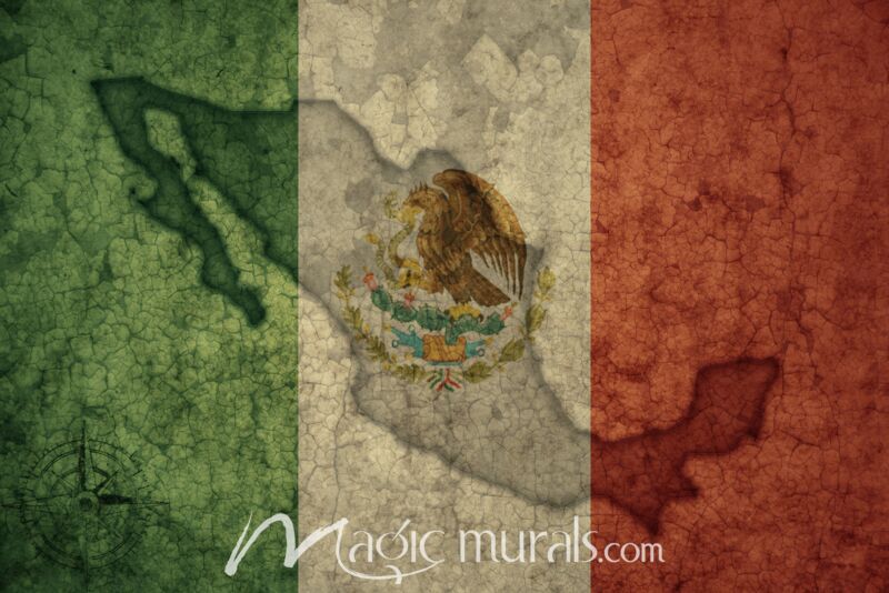 Mexican Map and Flag 5968 Wallpaper Wall Mural