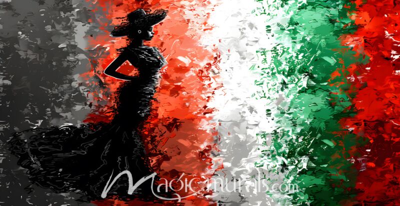 Mexican Colors Silhouette 9931 Wallpaper Wall Mural