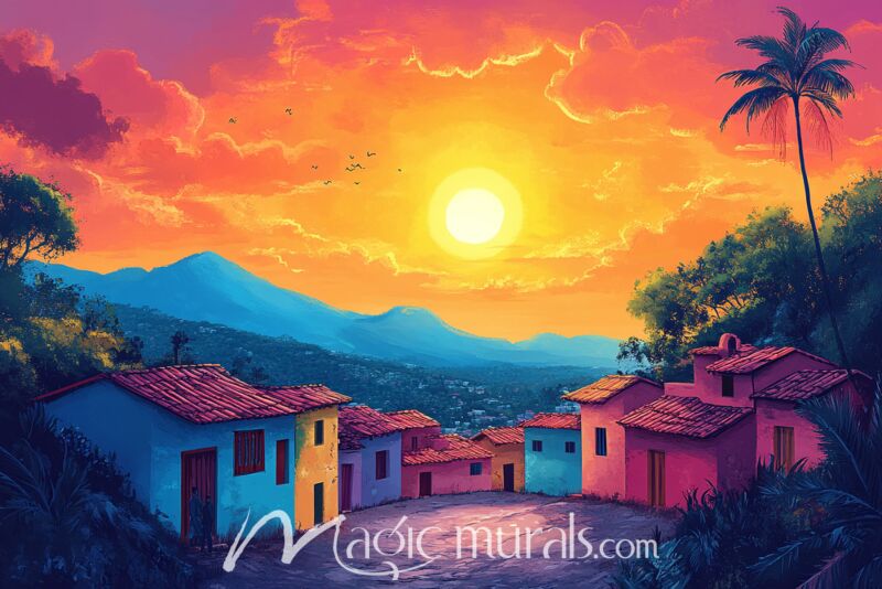 Mexican Village 2648 Wallpaper Wall Mural