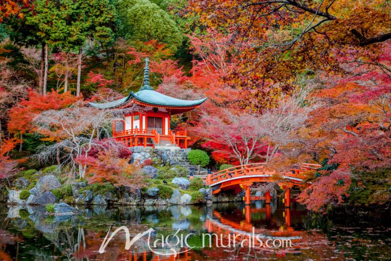 Shinto Buddhist Garden in Kyoto Japan Wallpaper Wall Mural