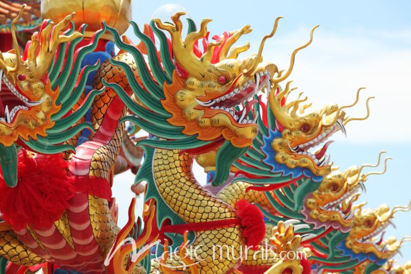 Chinese Dragon at Thailand Temple 6861 Wallpaper Wall Mural