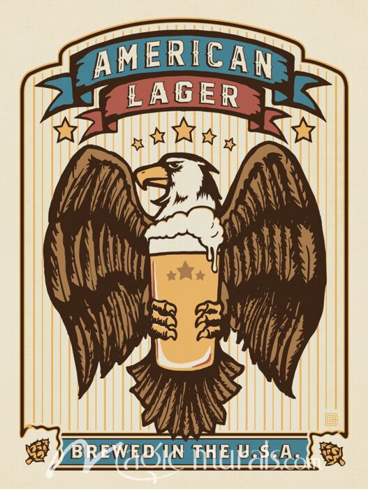 ADG American Lager w Eagle Wallpaper Wall Mural