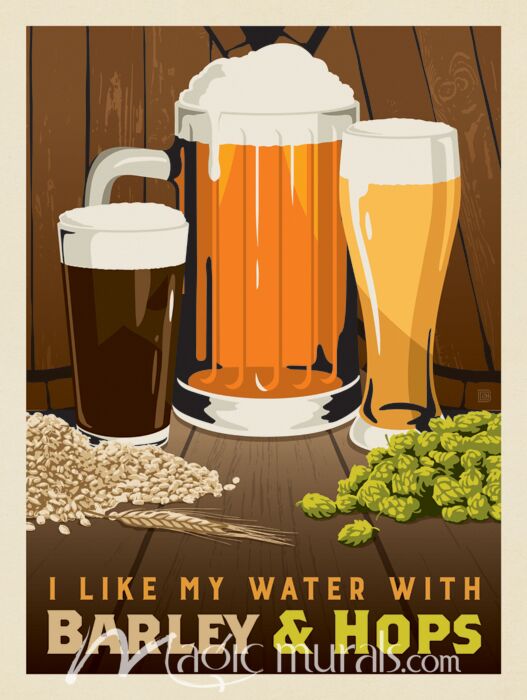 ADG Barley and Hops Wallpaper Wall Mural