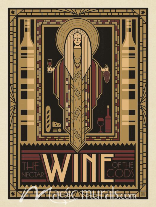 ADG Wine Goddess Wallpaper Wall Mural