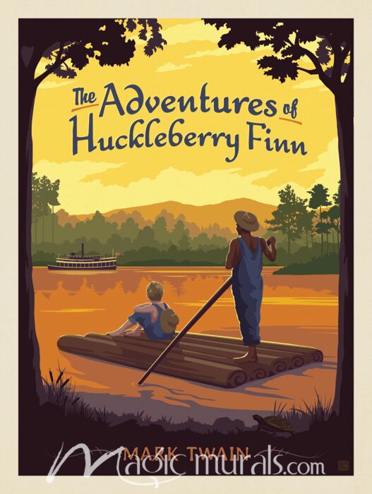 ADG Huckleberry Finn Book Cover Wallpaper Wall Mural