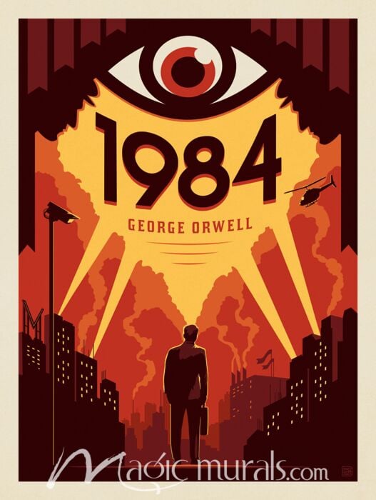 ADG Orwell 1984 Book Cover Wallpaper Wall Mural