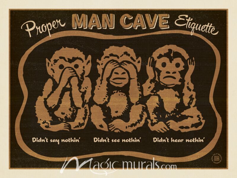 ADG Man Cave Monkeys Wallpaper Wall Mural