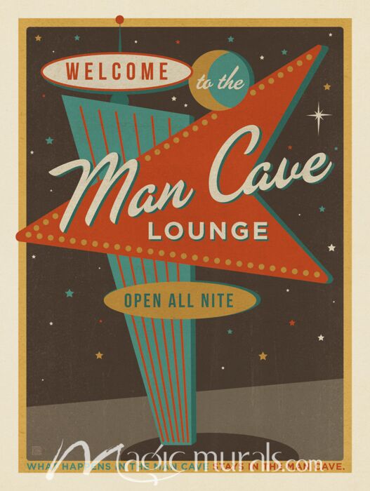 ADG Man Cave Lounge Sign Wallpaper Wall Mural