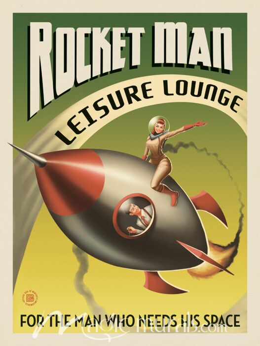 ADG Rocket Man Lounge Wallpaper Wall Mural