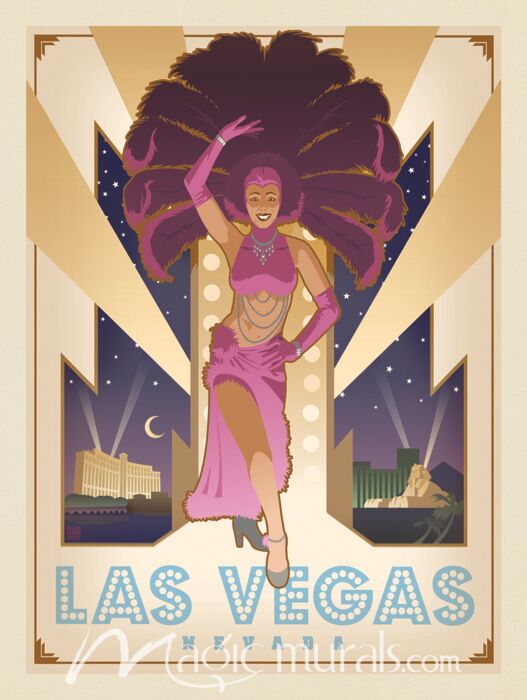 ADG Las Vegas Showgirl Wallpaper Wall Mural