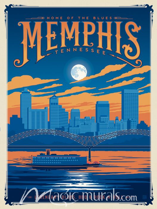 ADG Memphis Skyline Wallpaper Wall Mural