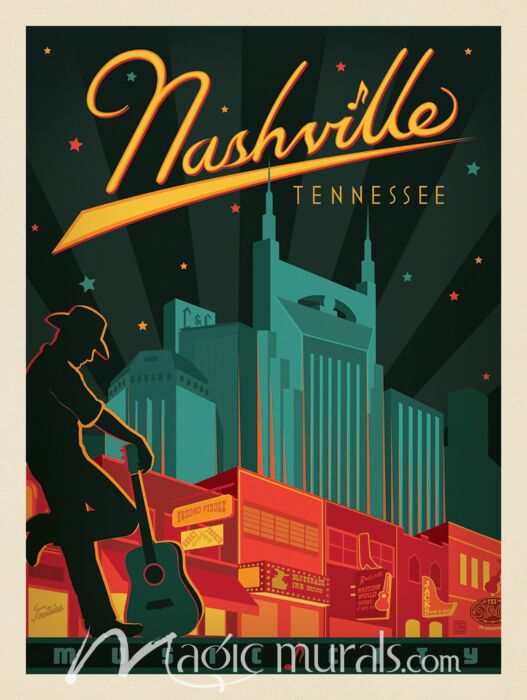 ADG Nashville Music City Wallpaper Wall Mural