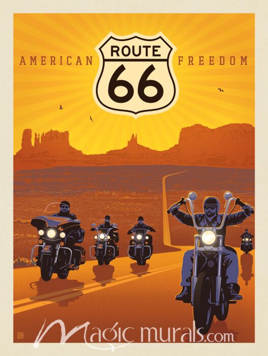 ADG Route 66 Motorcycles Wallpaper Wall Mural