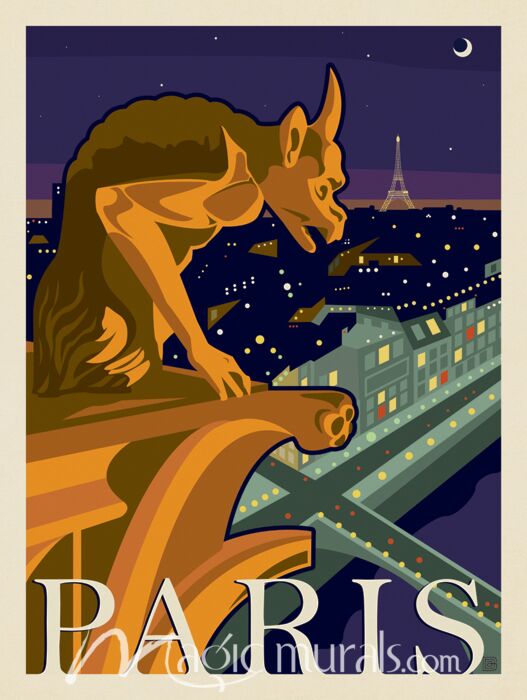 ADG Paris Gargoyle Wallpaper Wall Mural