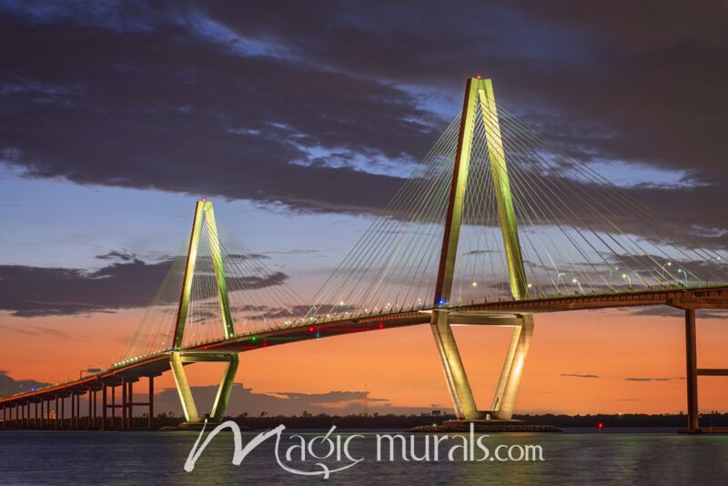 Ravenel Bridge Sunset 2861 Wallpaper Wall Mural