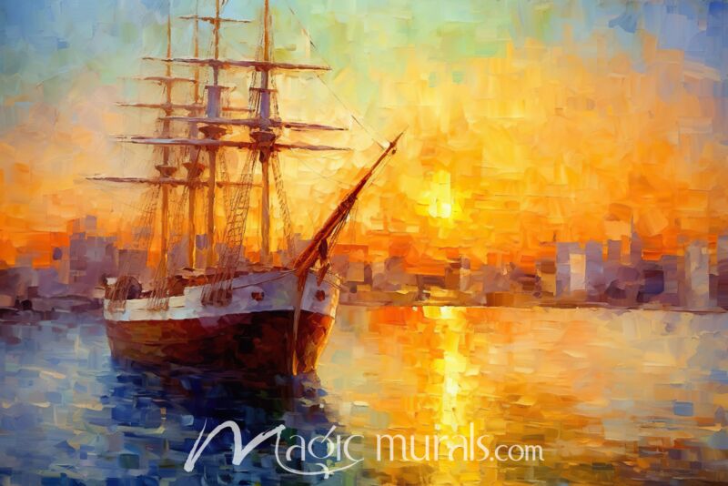 Impressionist Sailboat 3992 Wallpaper Wall Mural