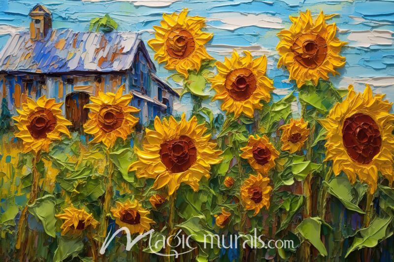 Impressionist Sunflowers 4692 Wallpaper Wall Mural