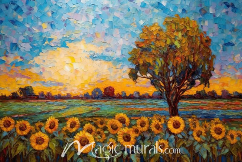 Impressionist Sunflowers 4694 Wallpaper Wall Mural