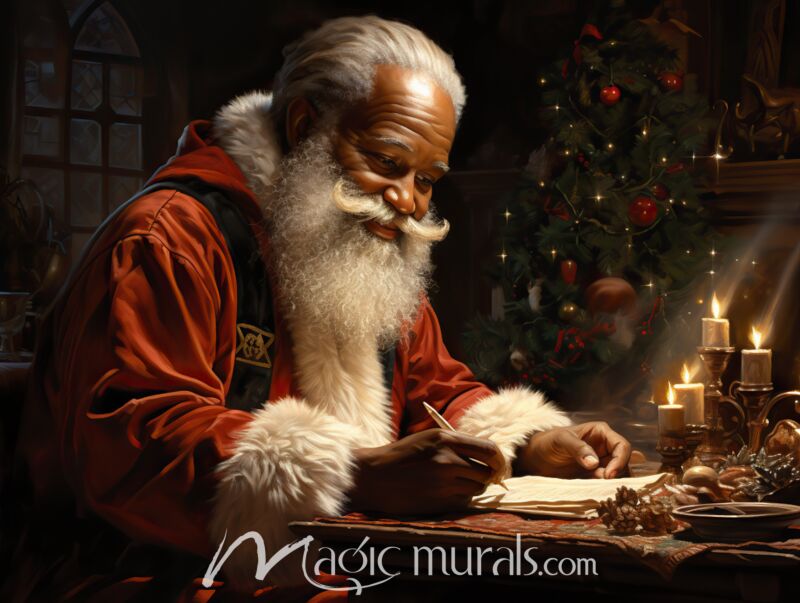 Black Santa 4698 Wallpaper Wall Mural