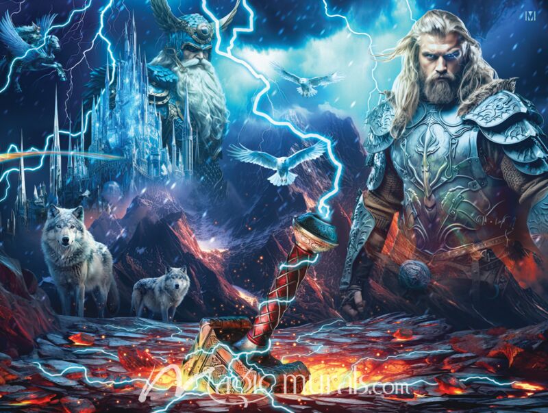 Mjolnir Thor's Hammer 0622 Wallpaper Wall Mural