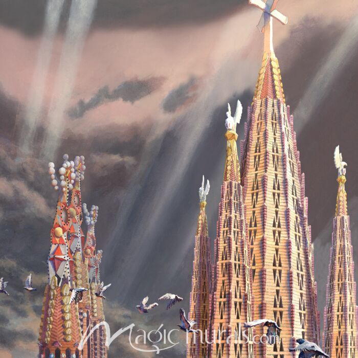 Sagrada Familia Towers JZW Wallpaper Wall Mural