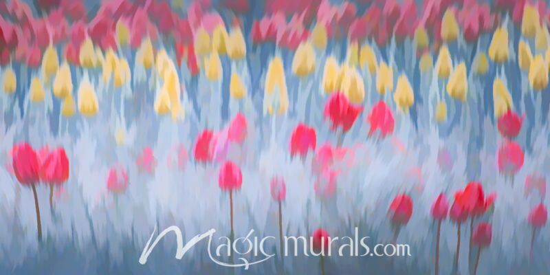 Tulip Swirl I - Schwartz Wallpaper Wall Mural