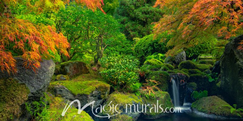 Autumn Waterfall I - Schwartz Wallpaper Wall Mural