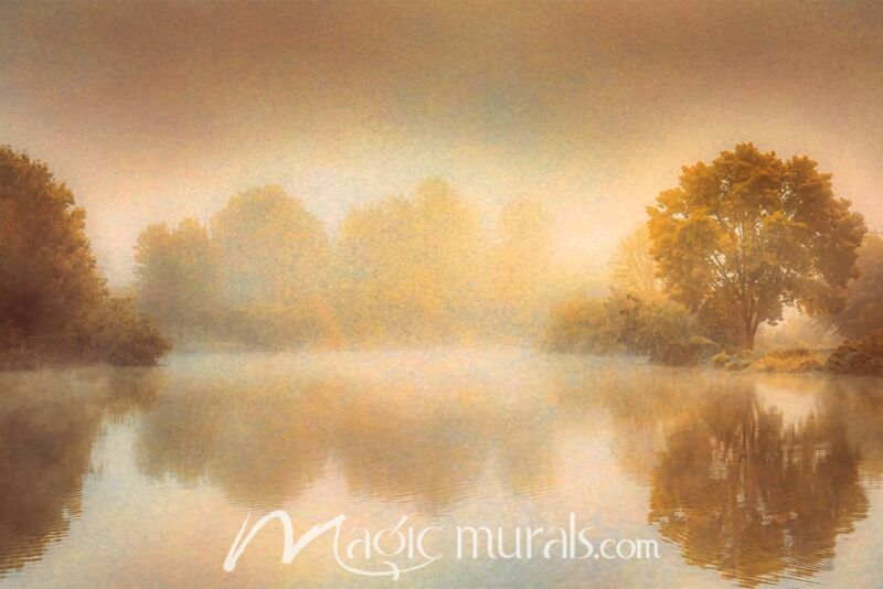 Mist Across the Lake - Schwartz Wallpaper Wall Mural