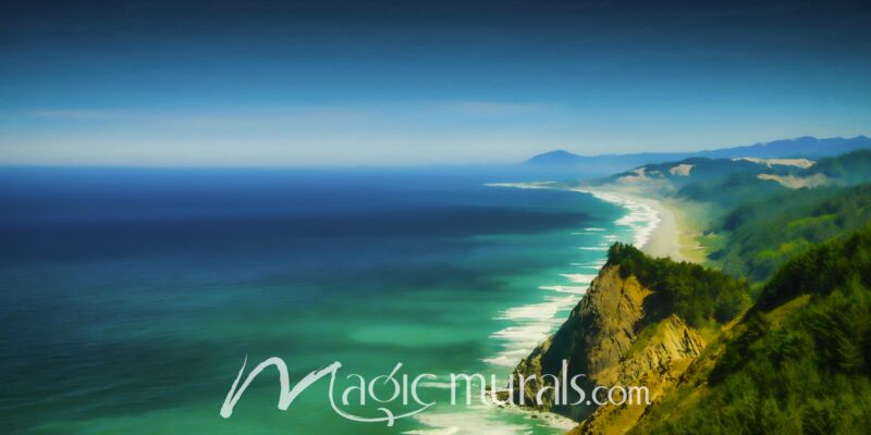 Majestic Coast - Schwartz Wallpaper Wall Mural