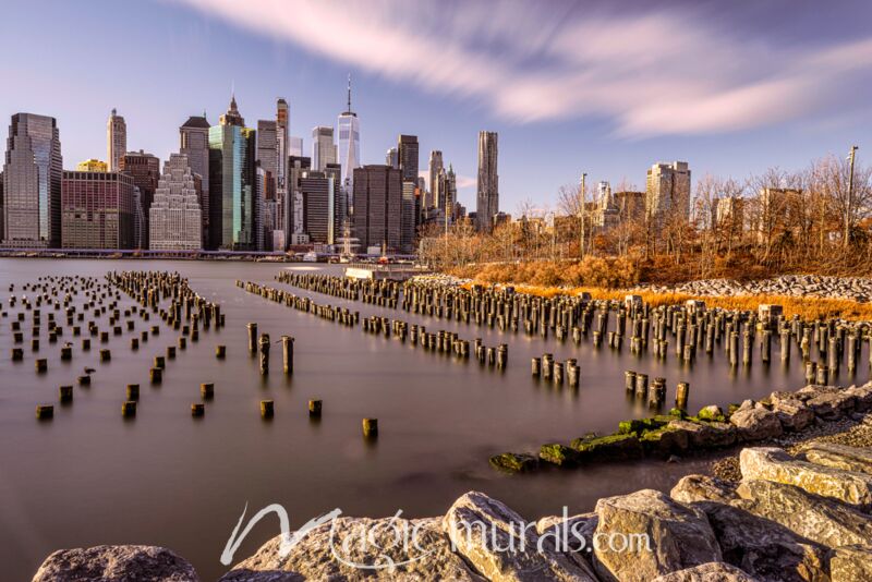 Lower Manhattan Sunset 649 Mural Wallpaper Wall Mural