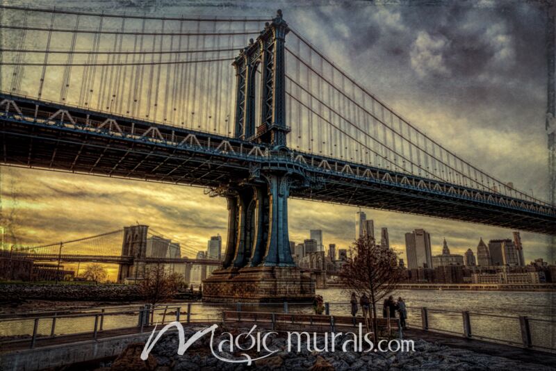 Kearney Manhattan Bridge Sunset Wallpaper Wall Mural