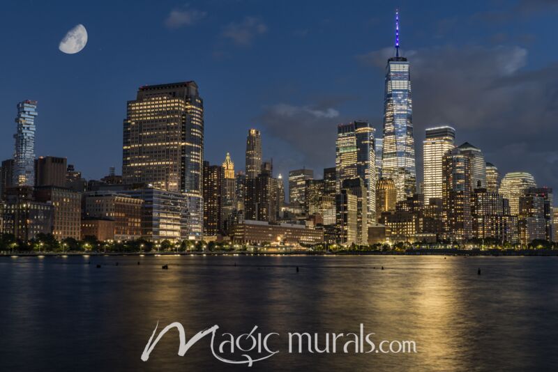 Kearney Moon Over Manhattan Wallpaper Wall Mural