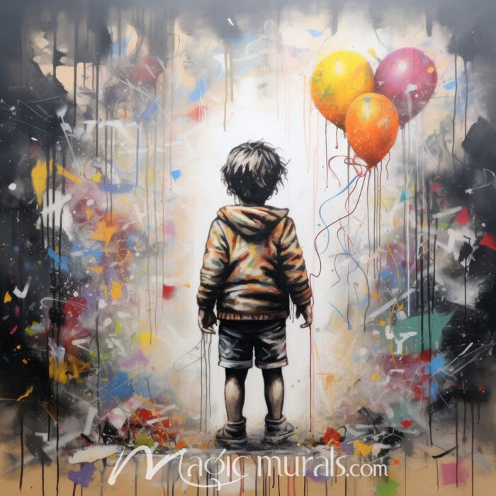 Graffiti Express Child Balloon Wallpaper Wall Mural