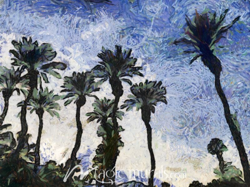 Van Gough Inspired Palms Wallpaper Wall Mural