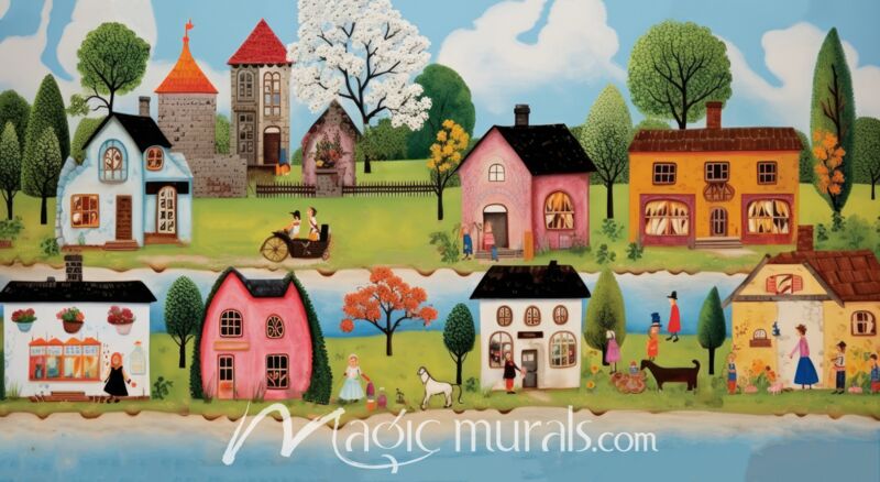 Happy Village 7 Wallpaper Wall Mural