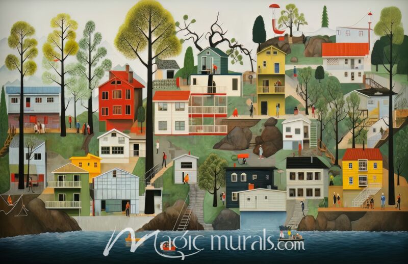 Happy Village 9 Wallpaper Wall Mural