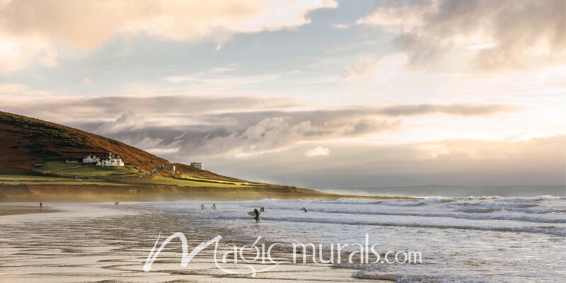 Croyde Bay in Winter Wallpaper Wall Mural