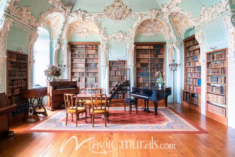 Rococo Library Wallpaper Wall Mural