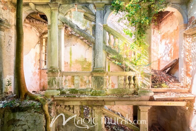 Poetic Villa Ruin Wallpaper Wall Mural