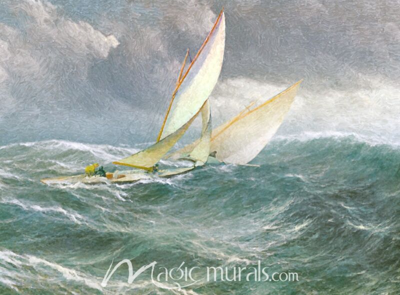 Wave Runners Sailing Three Wallpaper Wall Mural