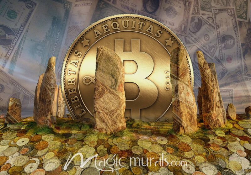 Bitcoin New Age Wallpaper Wall Mural